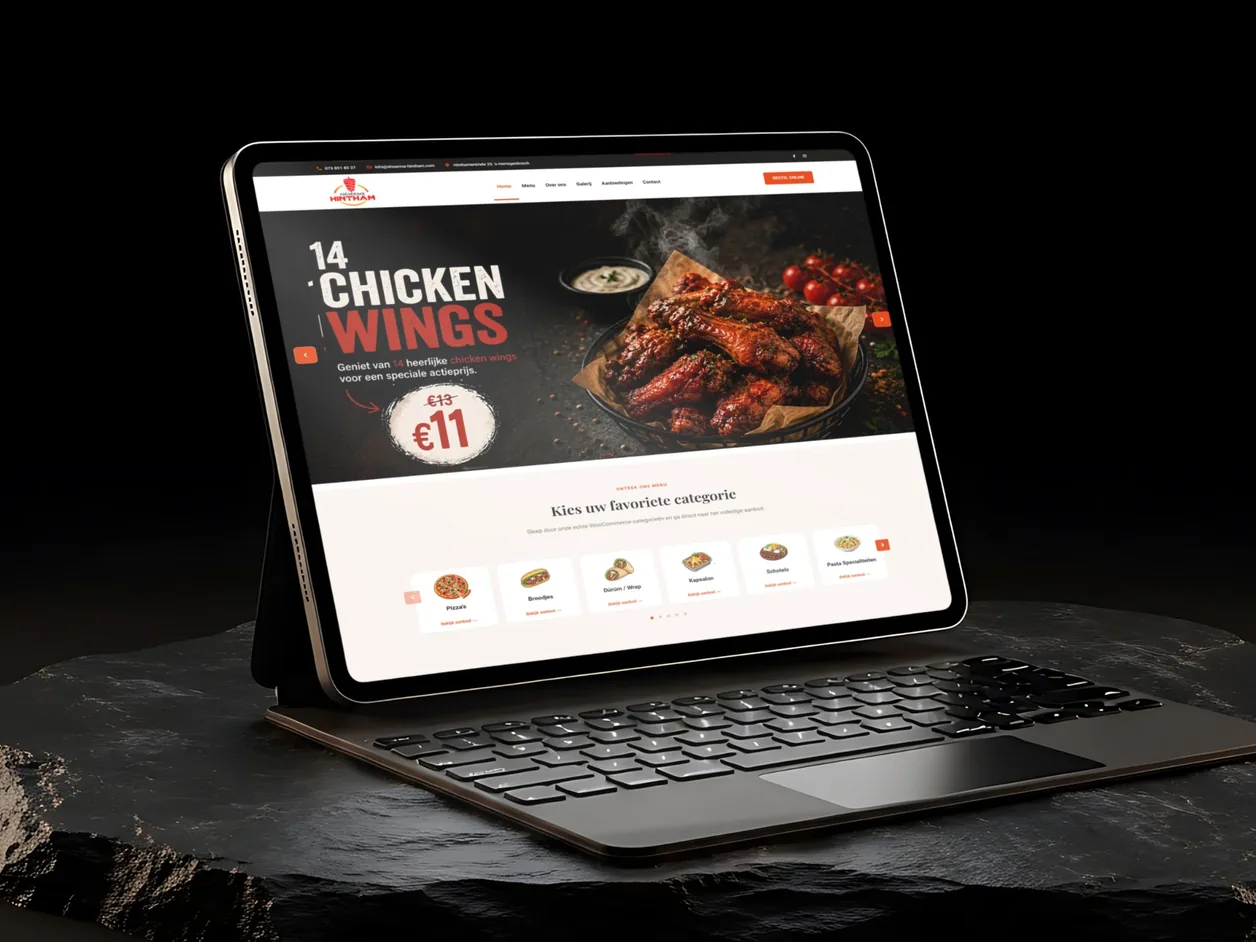 تصميم موقع مطعم Shoarma Hintham مع طلب أونلاين