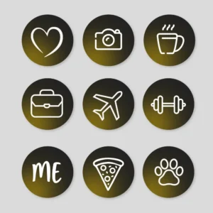 Black and Gold Instagram Highlight Covers