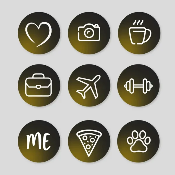 Black and Gold Instagram Highlight Covers