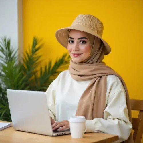 graphic designer girl with laptop